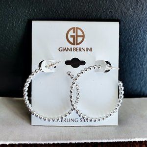 GIANI BERNINI Sterling Silver Beaded Hoop Earrings